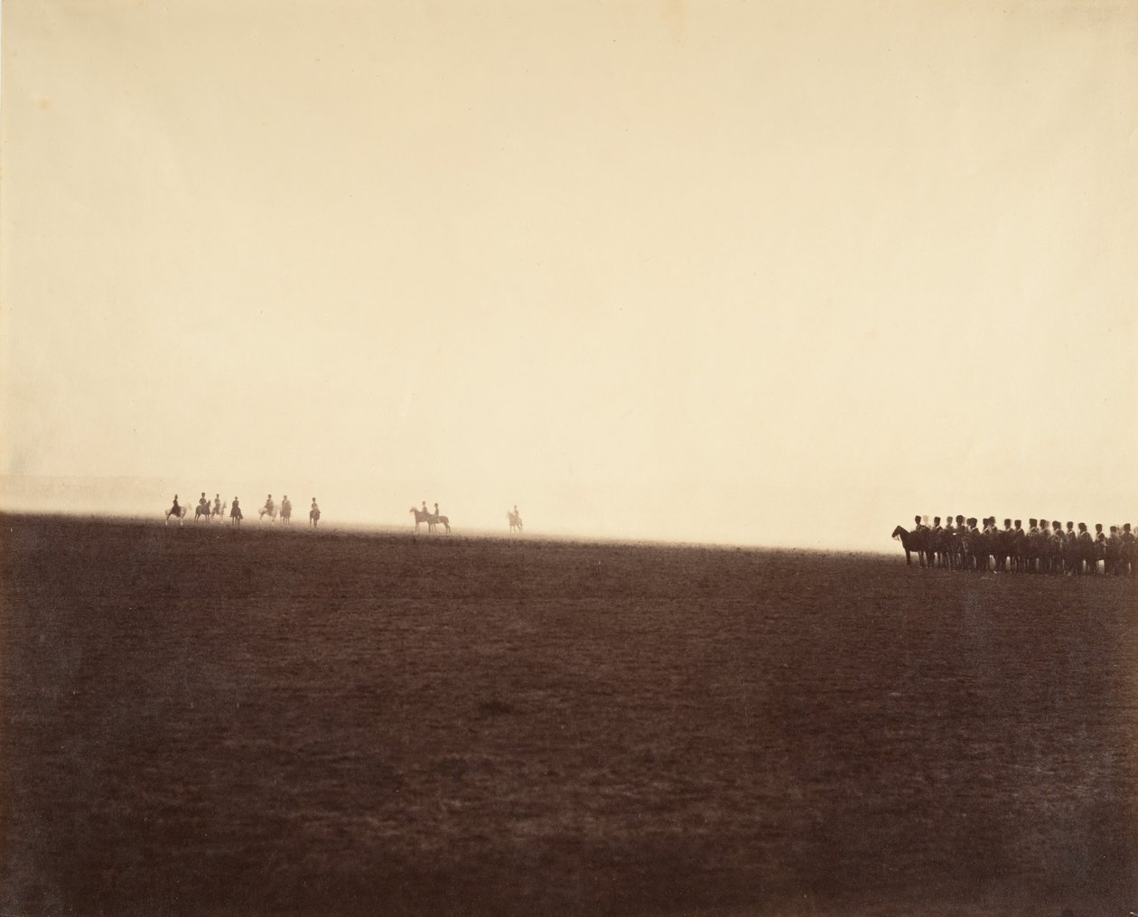 Kavalleriemanöver, Camp de Châlons, 1857 von Gustave Le Gray