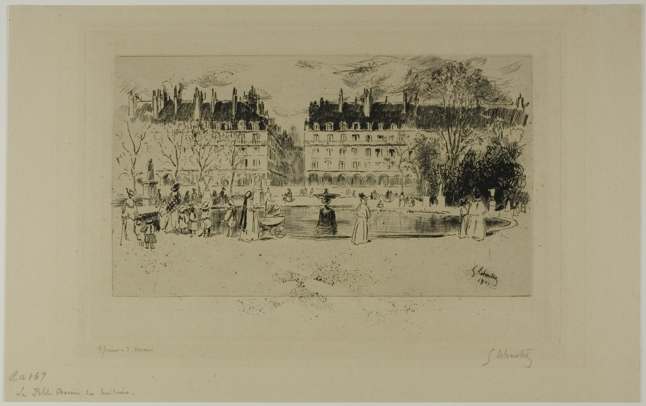 Kleiner Teich in den Tuilerien von Gustave Leheutre