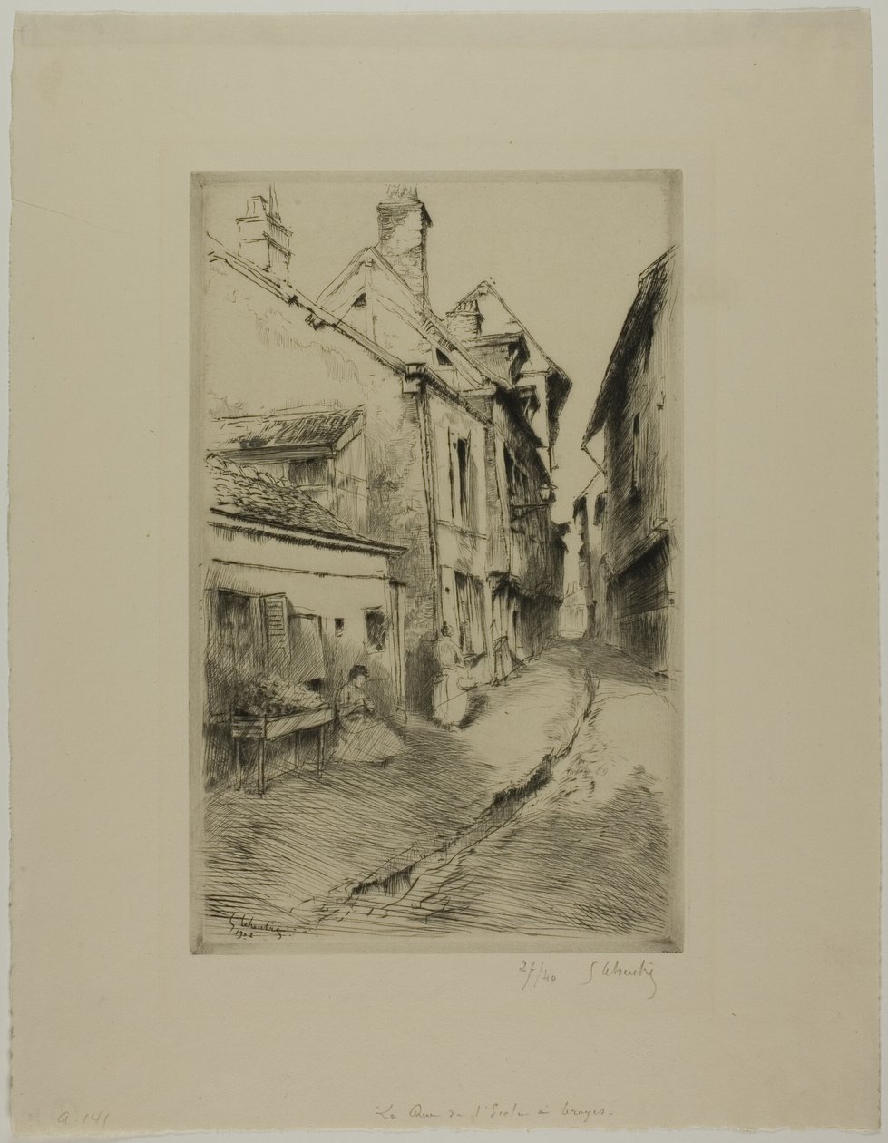 Die Schulstraße, Troyes von Gustave Leheutre