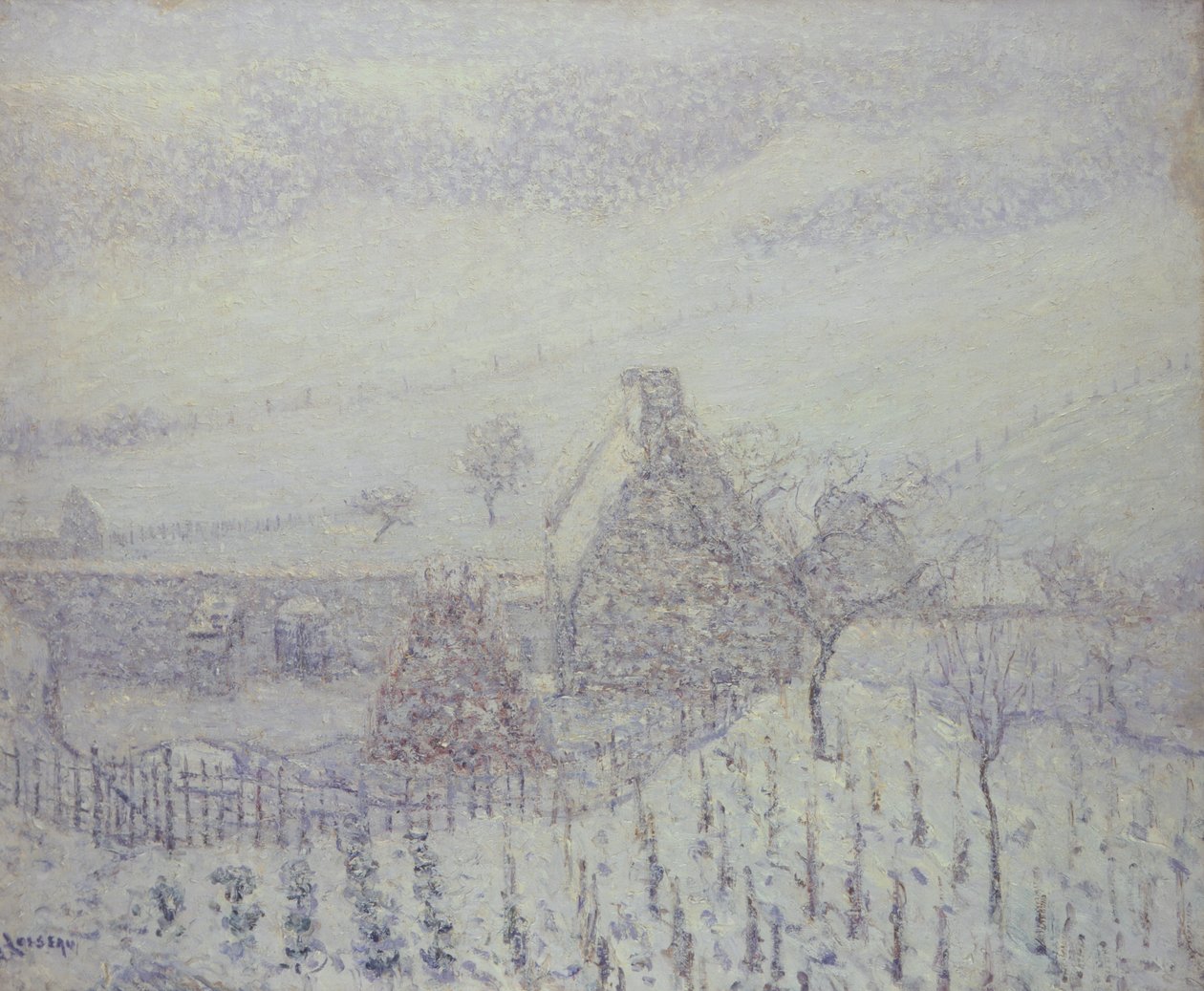 Schneesturm in Hedouville von Gustave Loiseau
