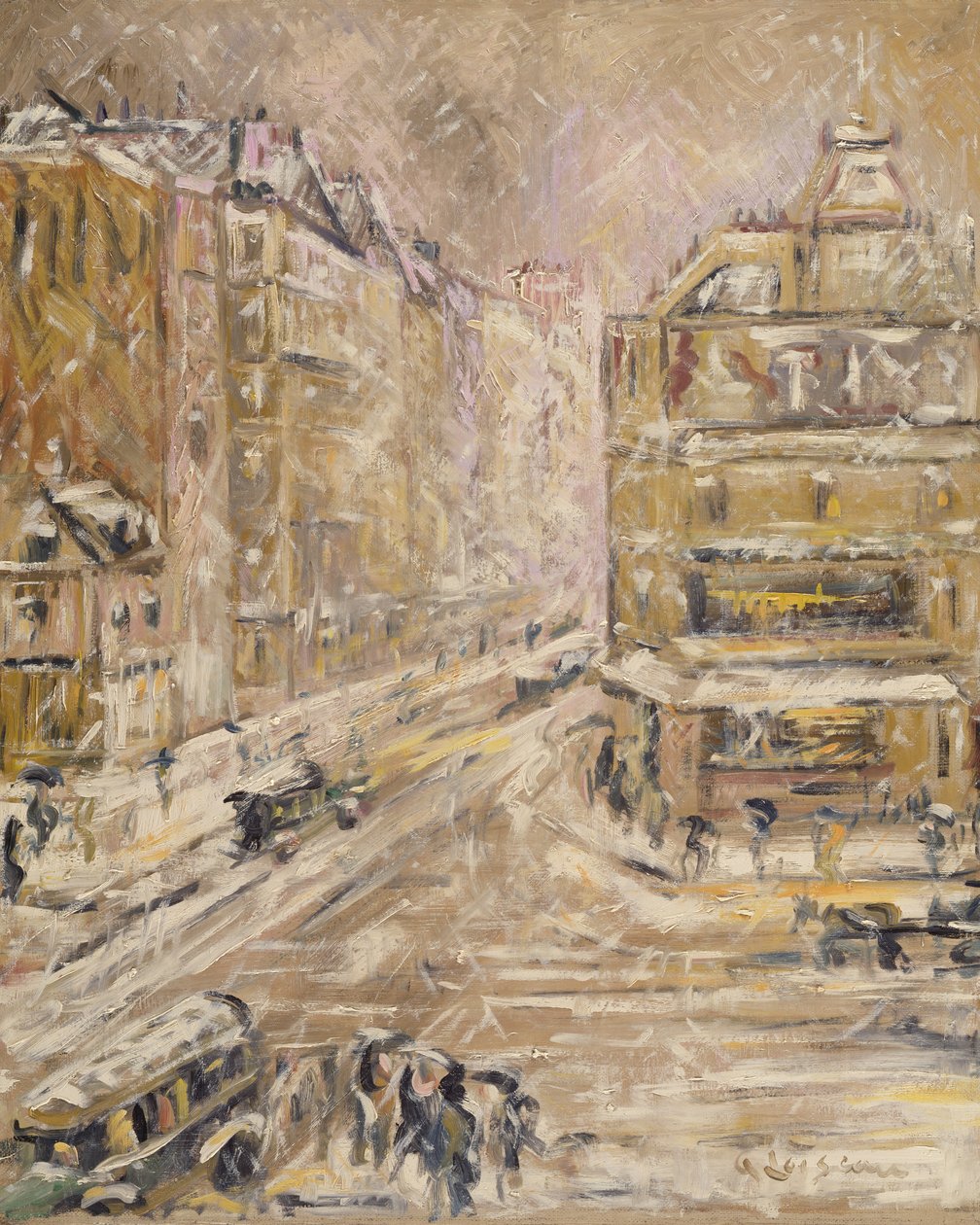 Rue de Clignancourt im Schnee von Gustave Loiseau