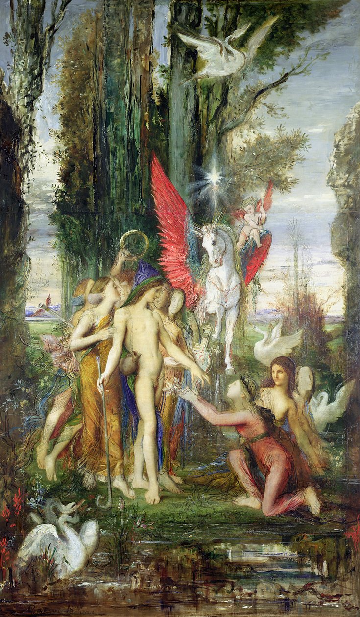 Hesiod (ca. 700 v. Chr.) und die Musen von Gustave Moreau