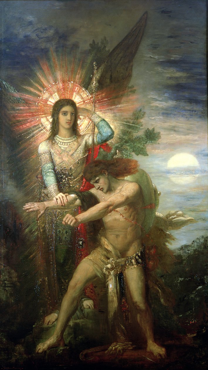 Jakob und der Engel von Gustave Moreau
