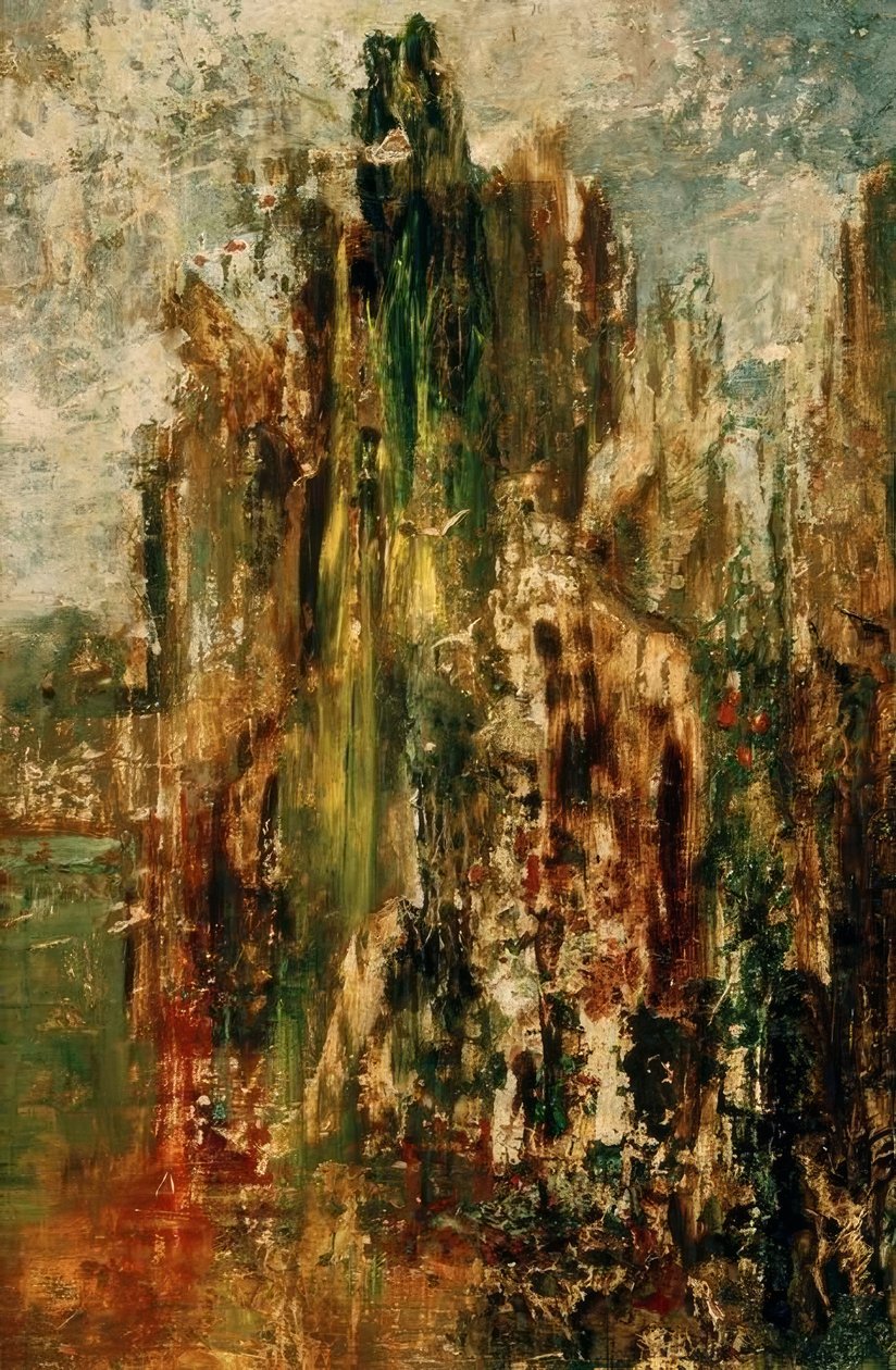 Landschaft. Skizze (am Sphinx) von Gustave Moreau