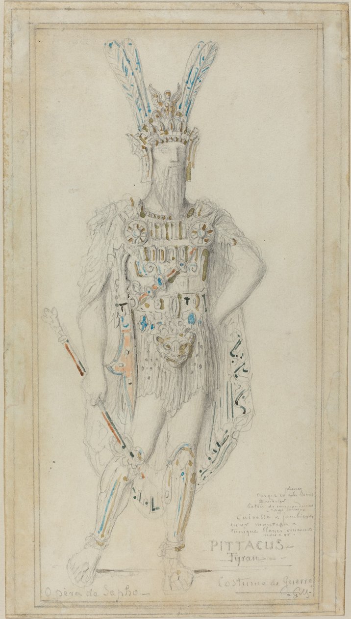 Pittakus der Tyrann in Kriegskostüm von Gustave Moreau