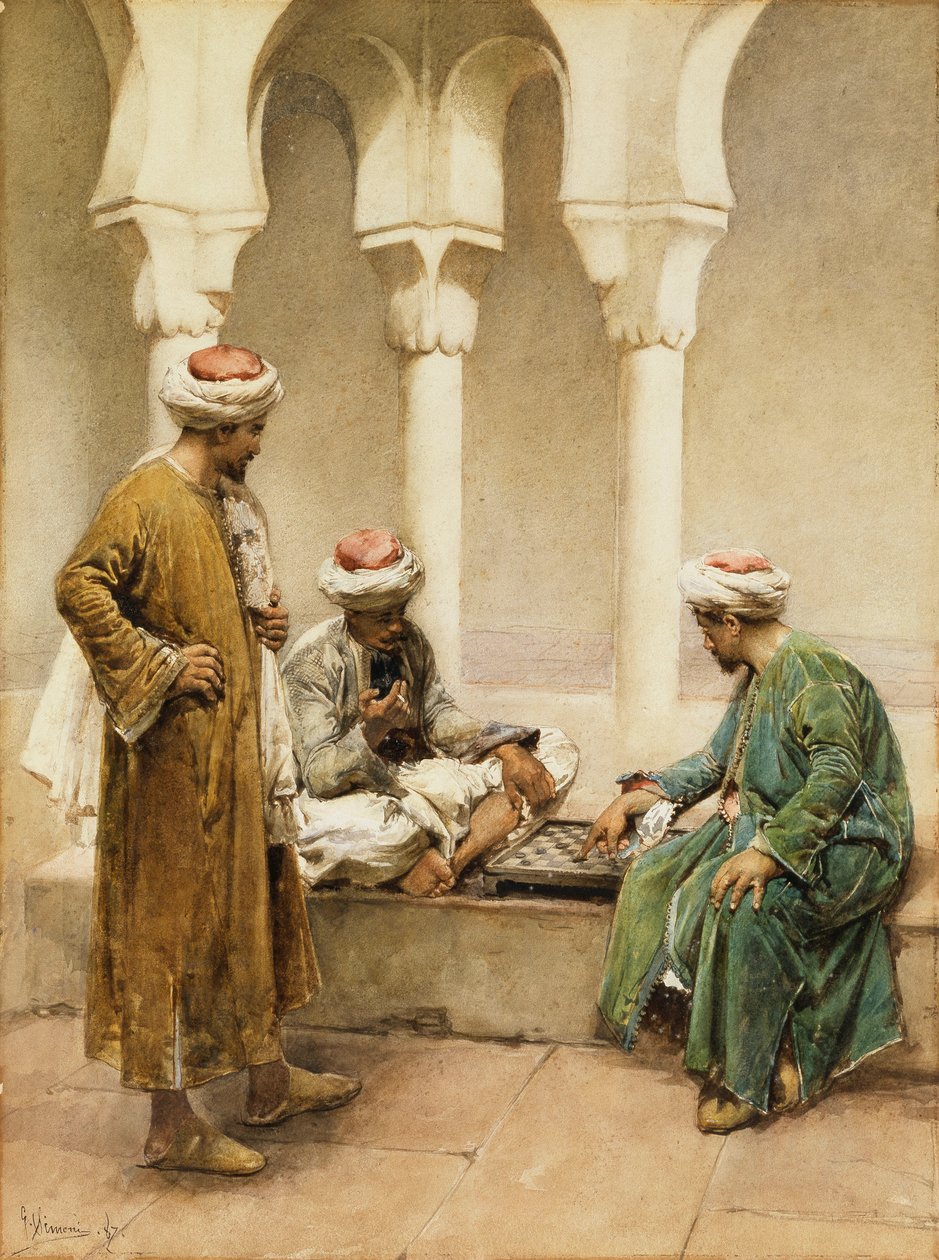Araber spielen Schach von Gustavo Simoni