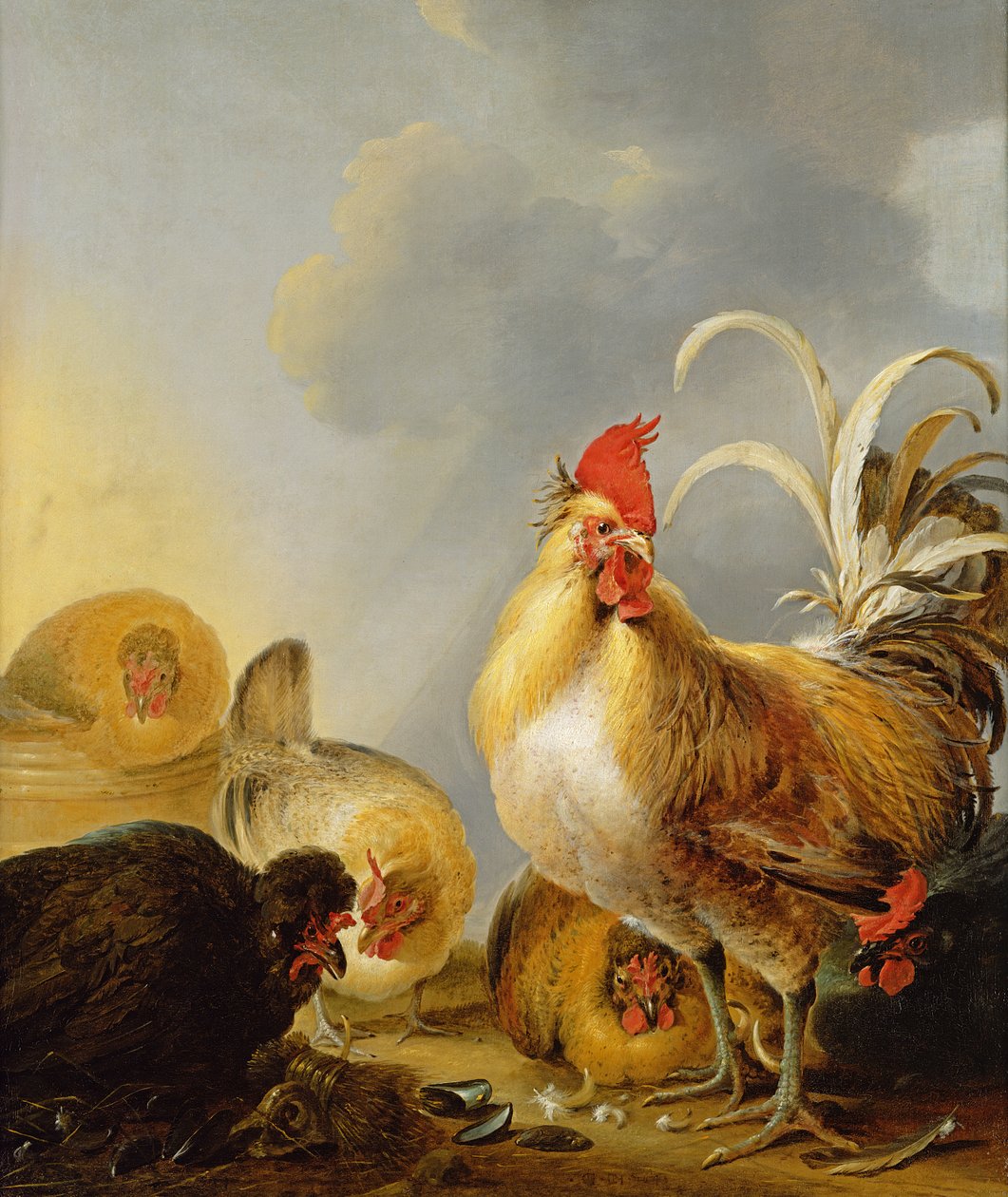Eine Gruppe von Hofgeflügel von Gysbert Hondecoeter
