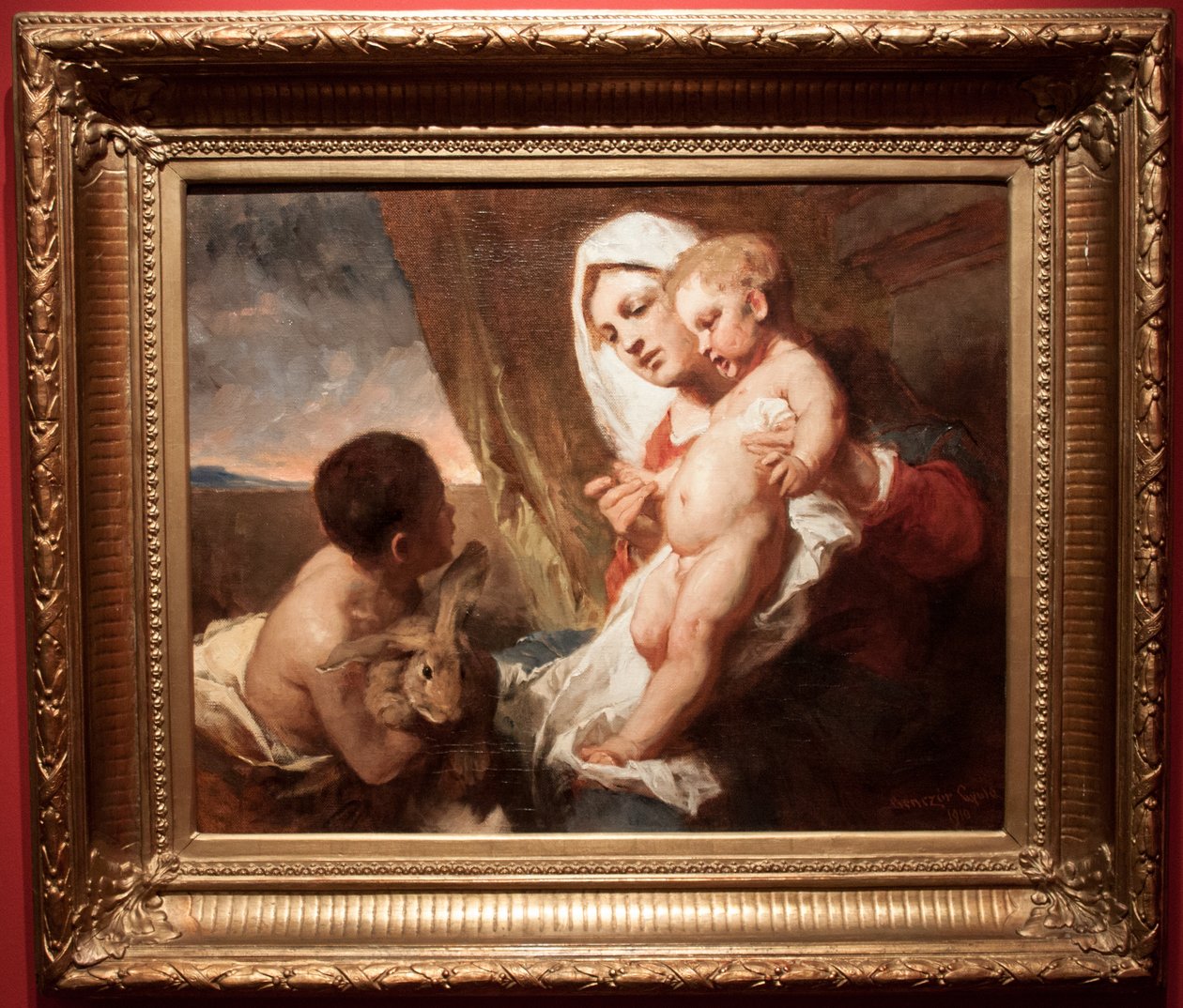Madonna mit Kaninchen von Gyula Benczúr