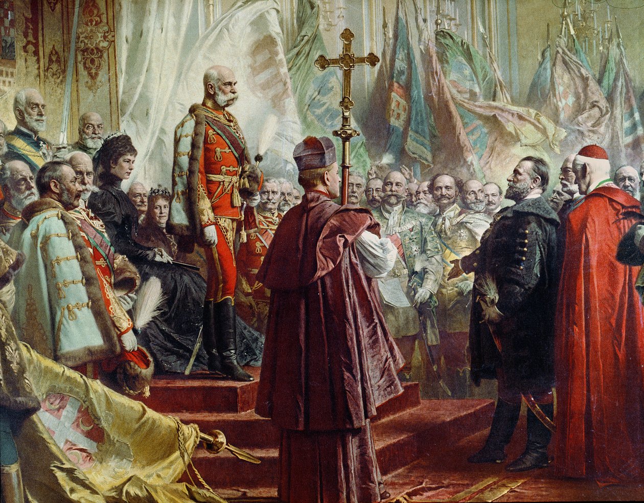 Kaiser Franz Joseph I. und Kaiserin Elisabeth in Budapest, 8. Juli 1896 (Detail) von Gyula Benczúr