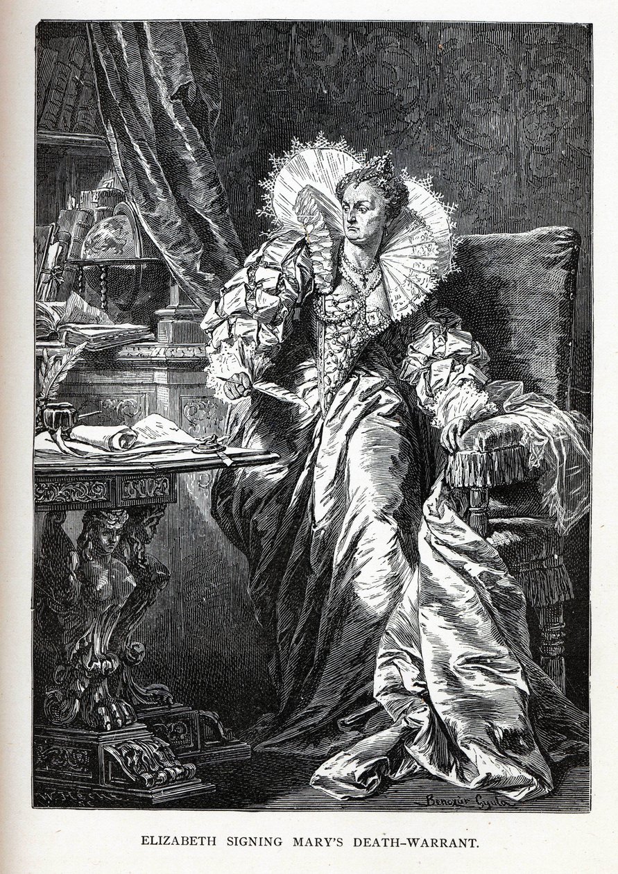 Elizabeth unterzeichnet Marys Todesurteil von Gyula Benczúr