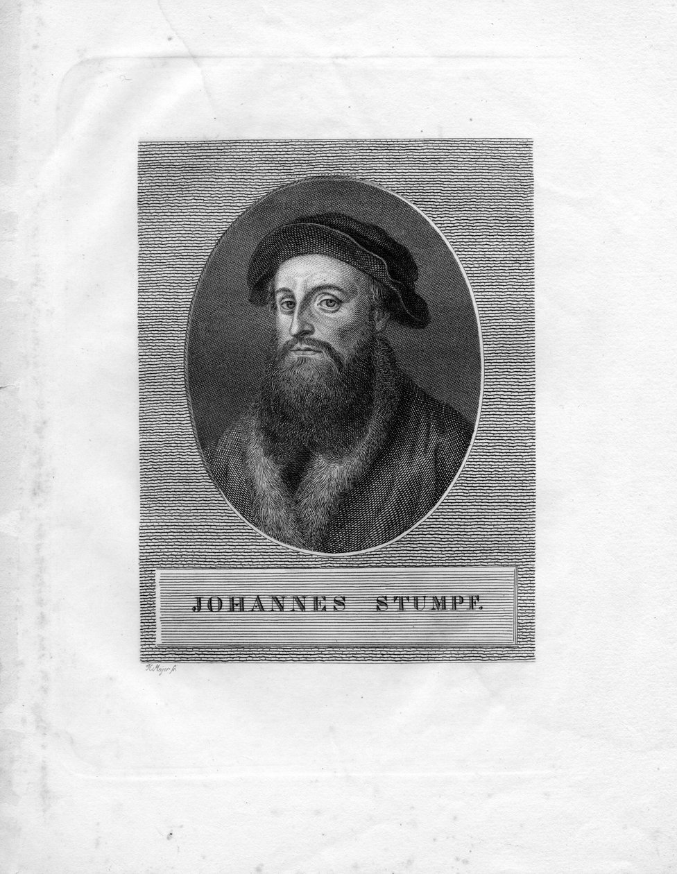 Graviertes Porträt von H. Meyer