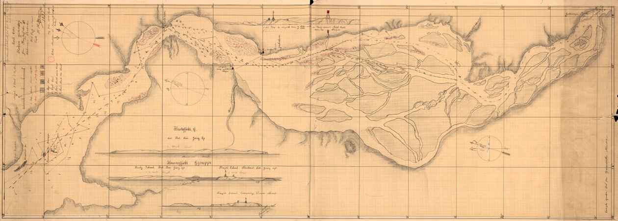 Karte über den Fluss Jenissei von H.H. Hansen