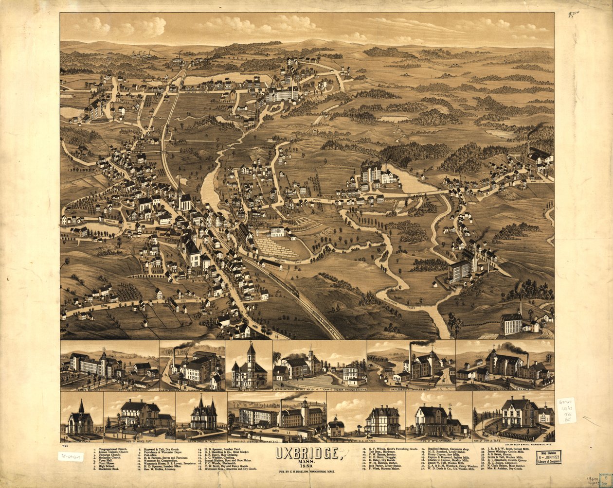 Uxbridge, Mass. 1880 von H. Beck and Pauli Bigelow