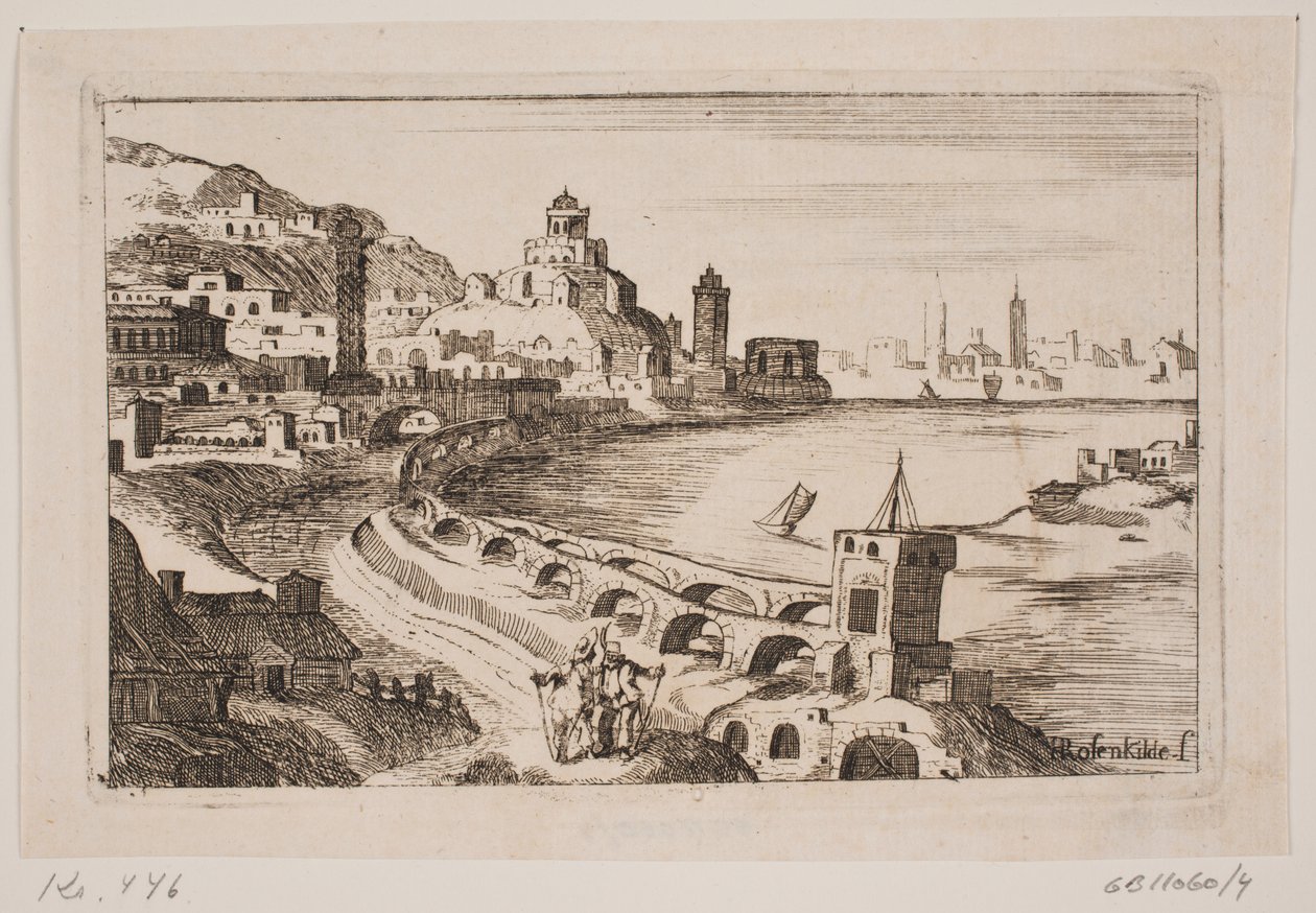 Flussufer mit orientalischer Stadt von H. Rosenkilde