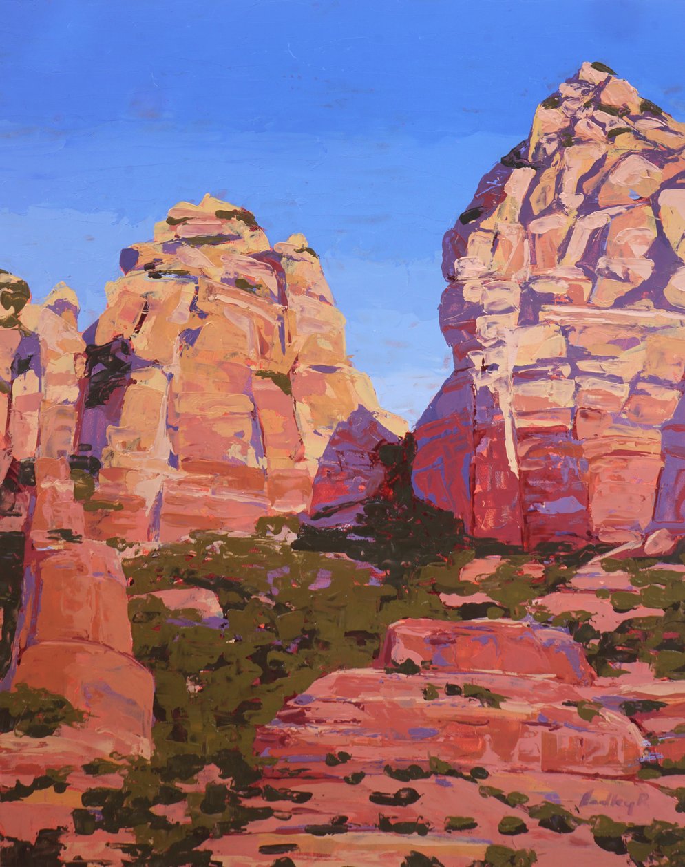 Eine Passage, Sedona, 2024 (Öl auf Platte) von Hadley Rampton