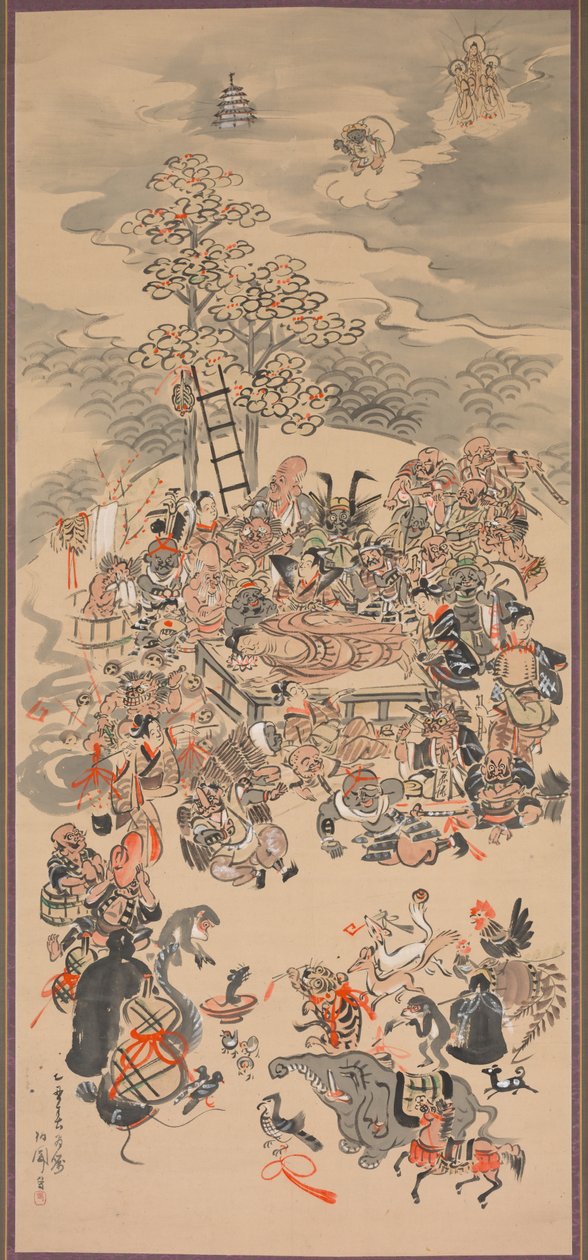 Ōtsu-e Nirvana des Buddha (Ōtsu-e Butsu Nehanzu) von Hakuen