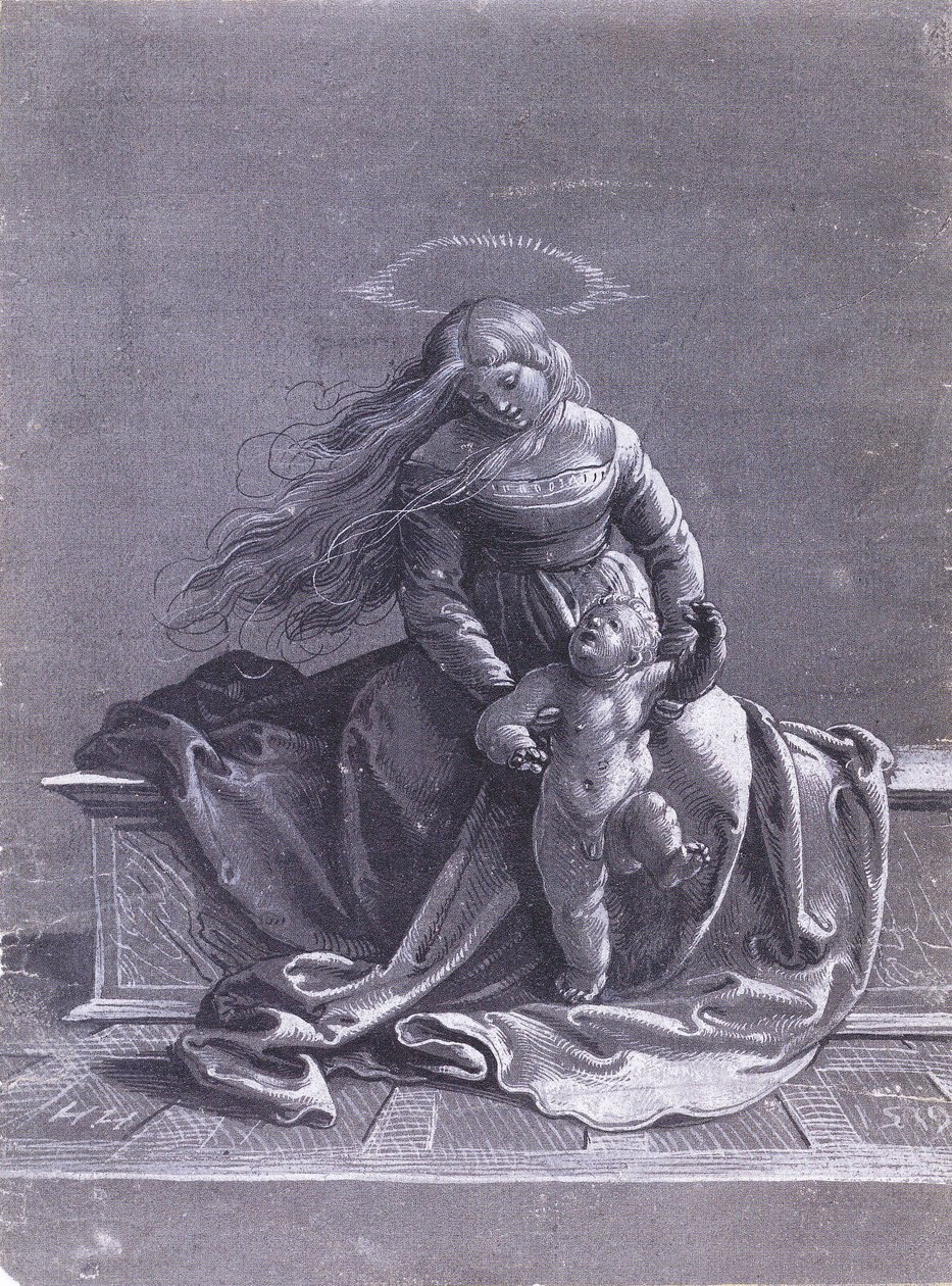 Sitzende Jungfrau mit Kind von Hans Holbein der Jüngere