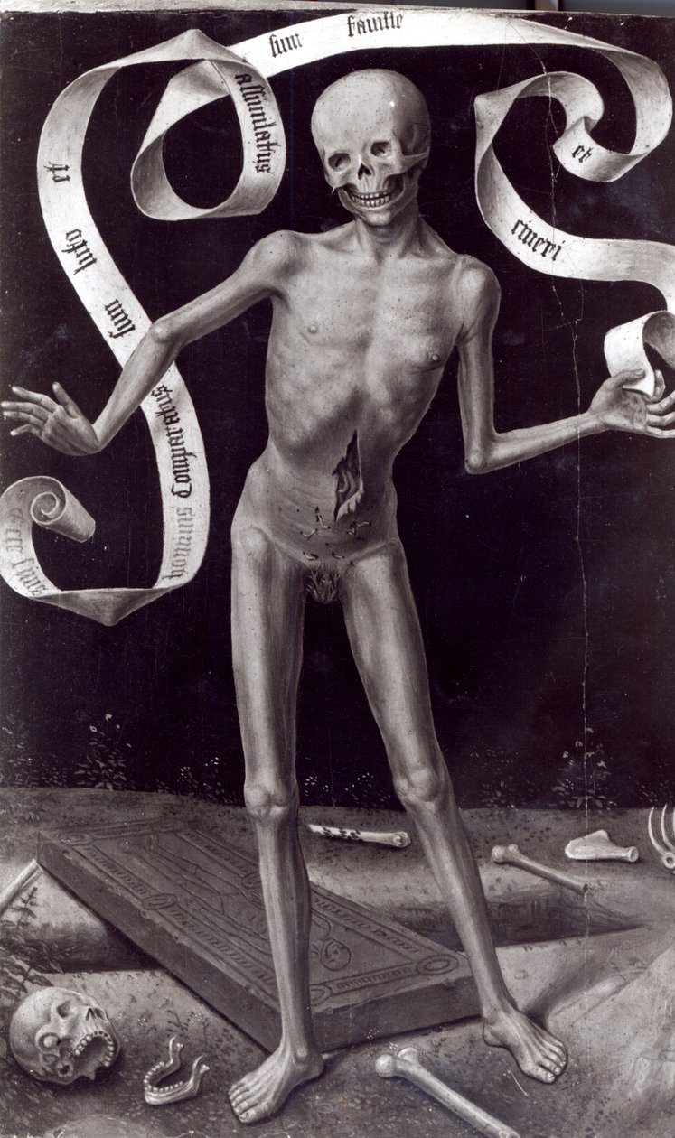 Tod, linkes Seitenpanel des Triptychons der irdischen Eitelkeit und göttlichen Erlösung, ca. 1485 von Hans Memling