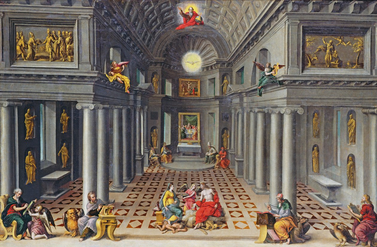 Der Triumph der Kirche oder eine Allegorie des Christentums von Hans or Jan Vredeman de Vries