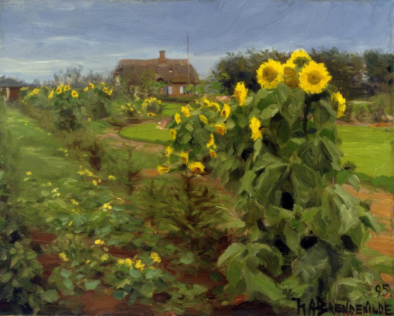 H. A. Brendekilde, Sonnenblumenblüte von Hans Andersen Brendekilde