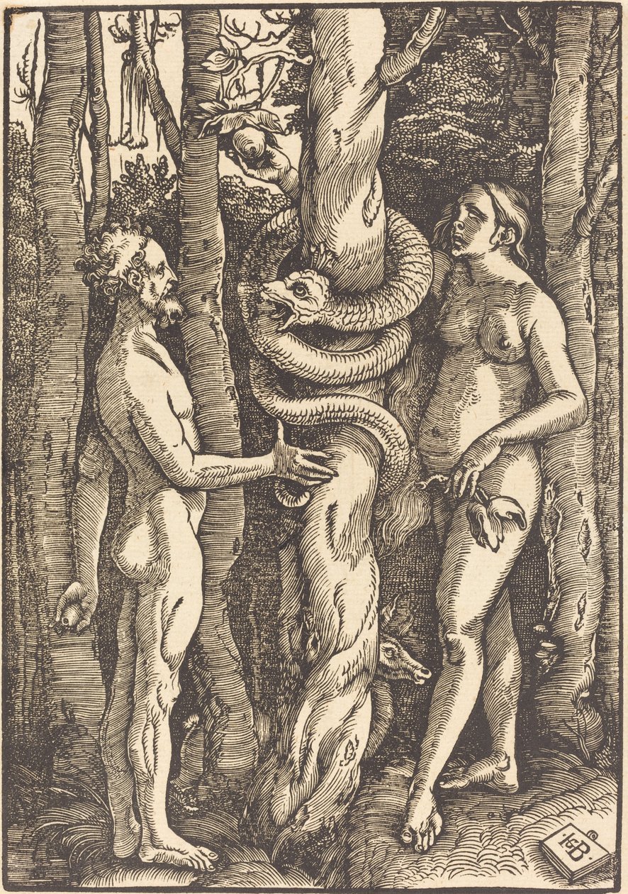 Adam und Eva mit Schlange von Hans Baldung Grien