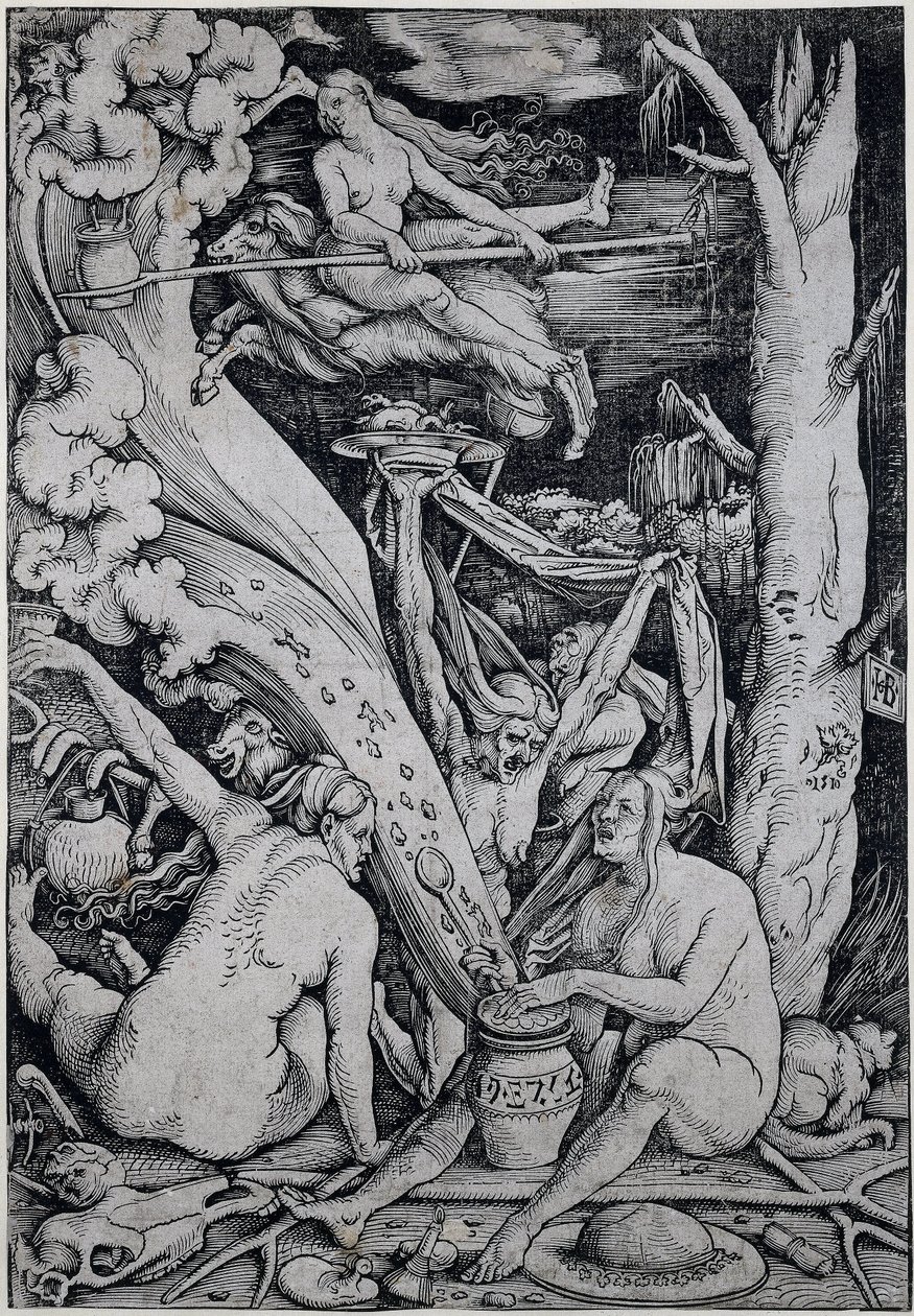 Hexen zaubern während des Hexensabbats von Hans Baldung Grien
