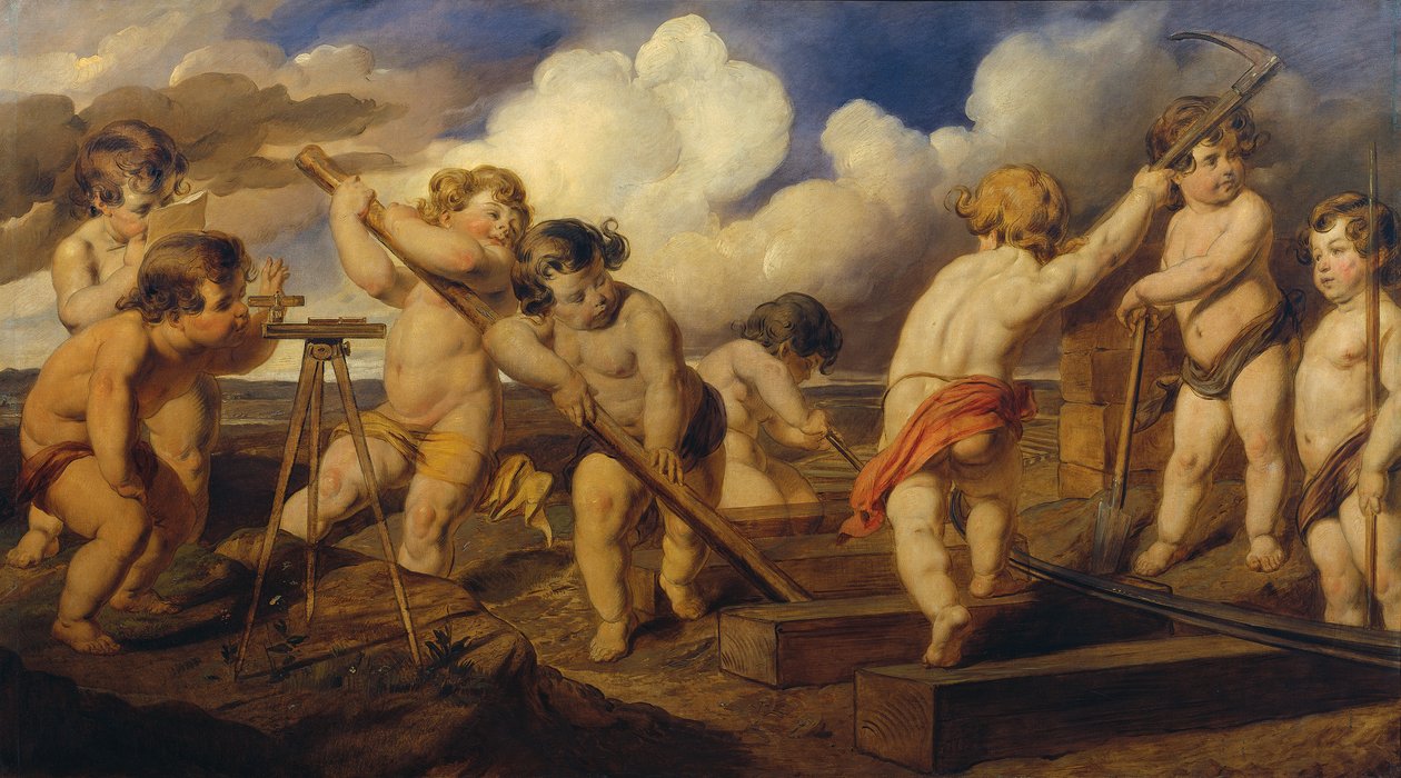 Putten beim Bahnbau von Hans Canon