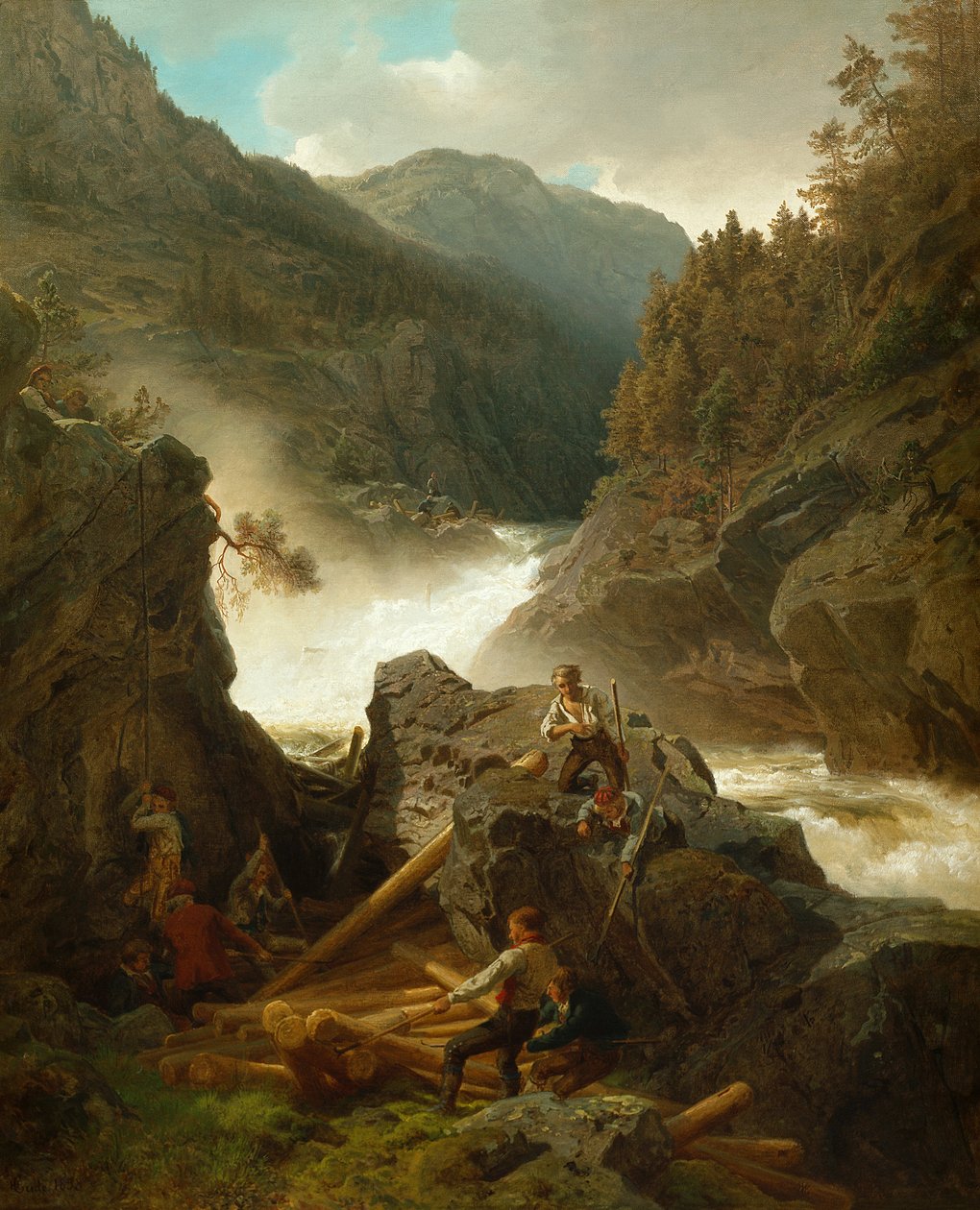 Rukkedals Fluss, Nes in Hallingdal von Hans Gude