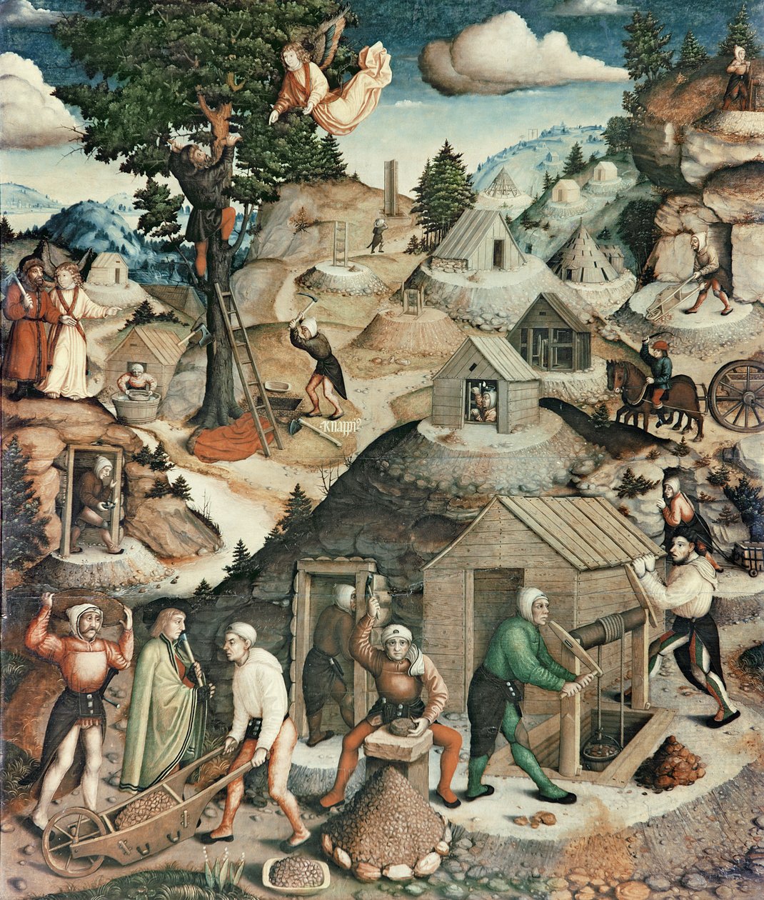 Bergbaulandschaft, 1521 (Detail) von Hans Hesse
