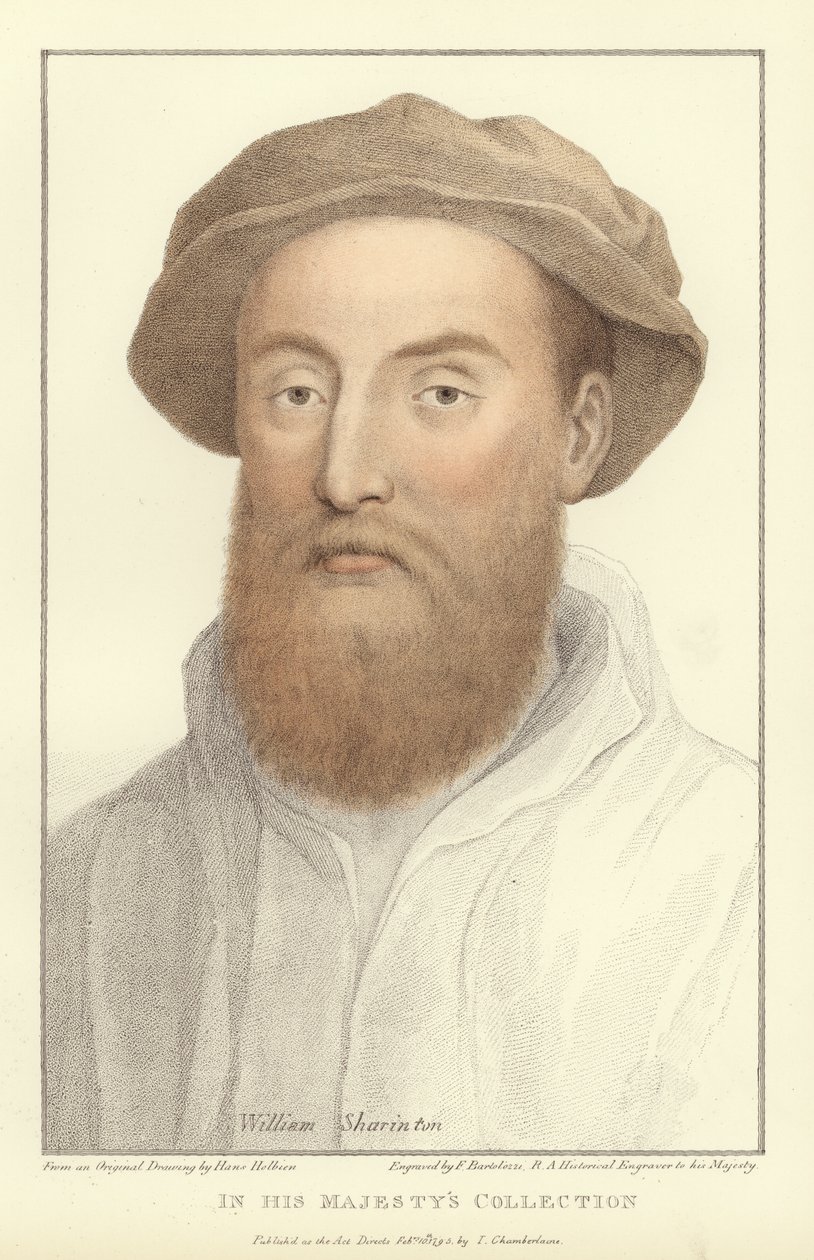 Sir William Sharington (Aquatinta) von Hans Holbein der Jüngere