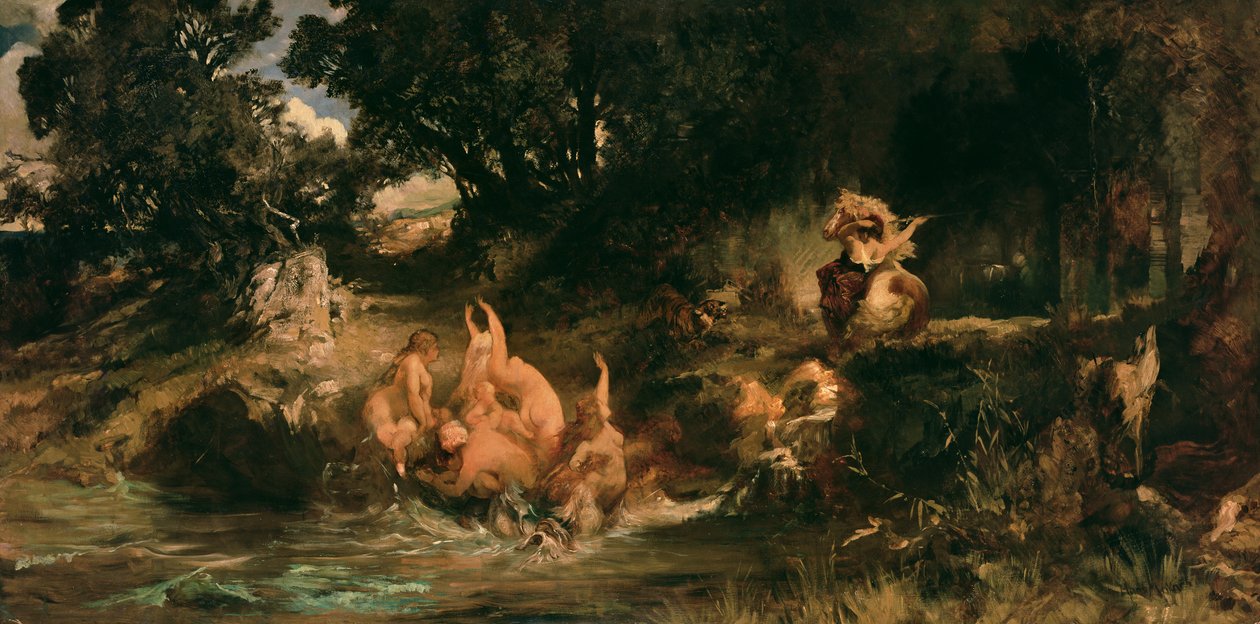Die Meerjungfrauen und der Tiger, 1872-73 von Hans Makart