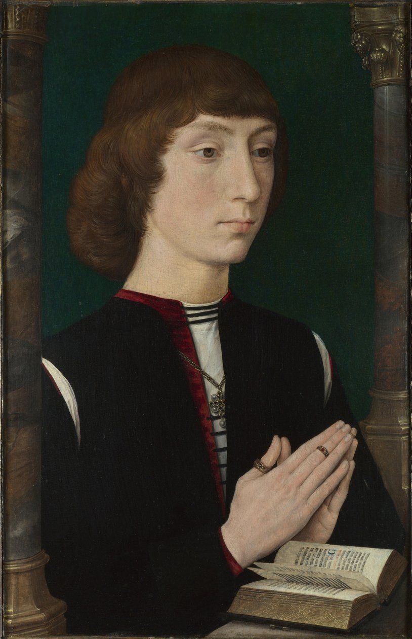 Ein junger Mann beim Gebet, 1470er Jahre von Hans Memling