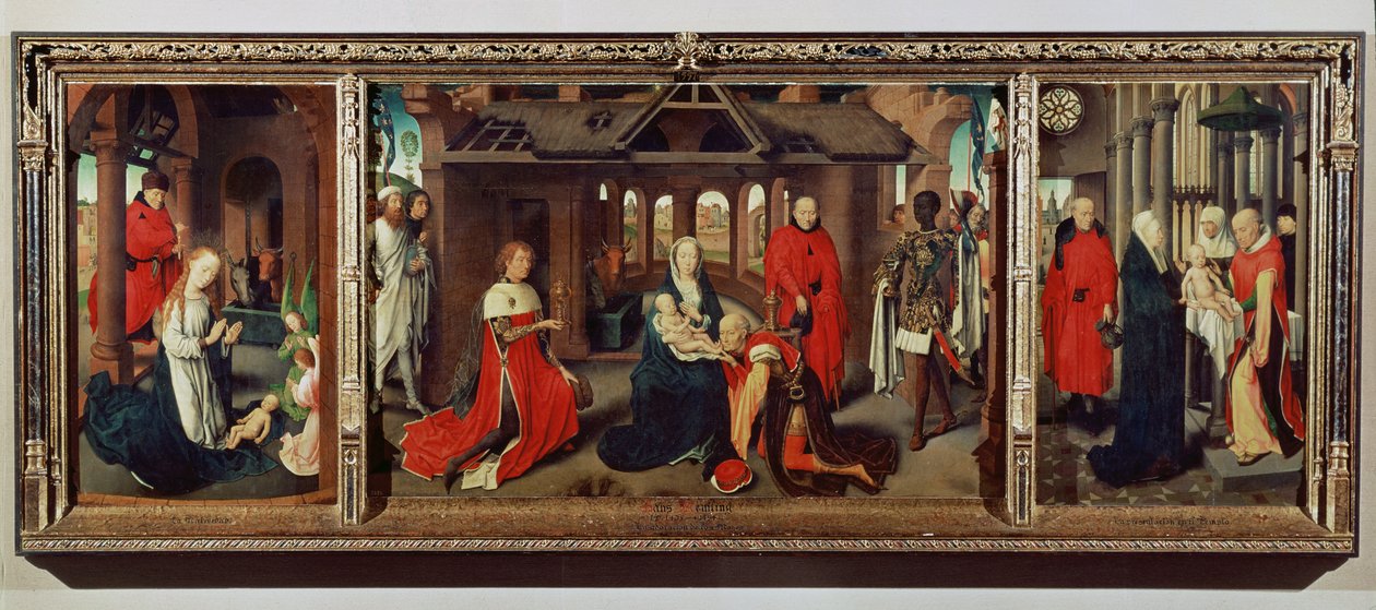 Anbetung der Könige: Ganzes Triptychon von Hans Memling
