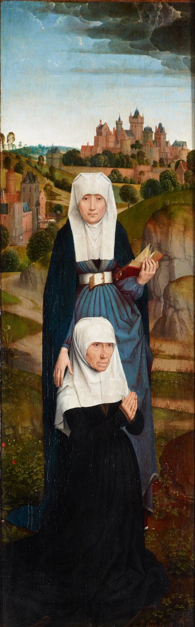 Betende Stifterin mit Heiligen von Hans Memling