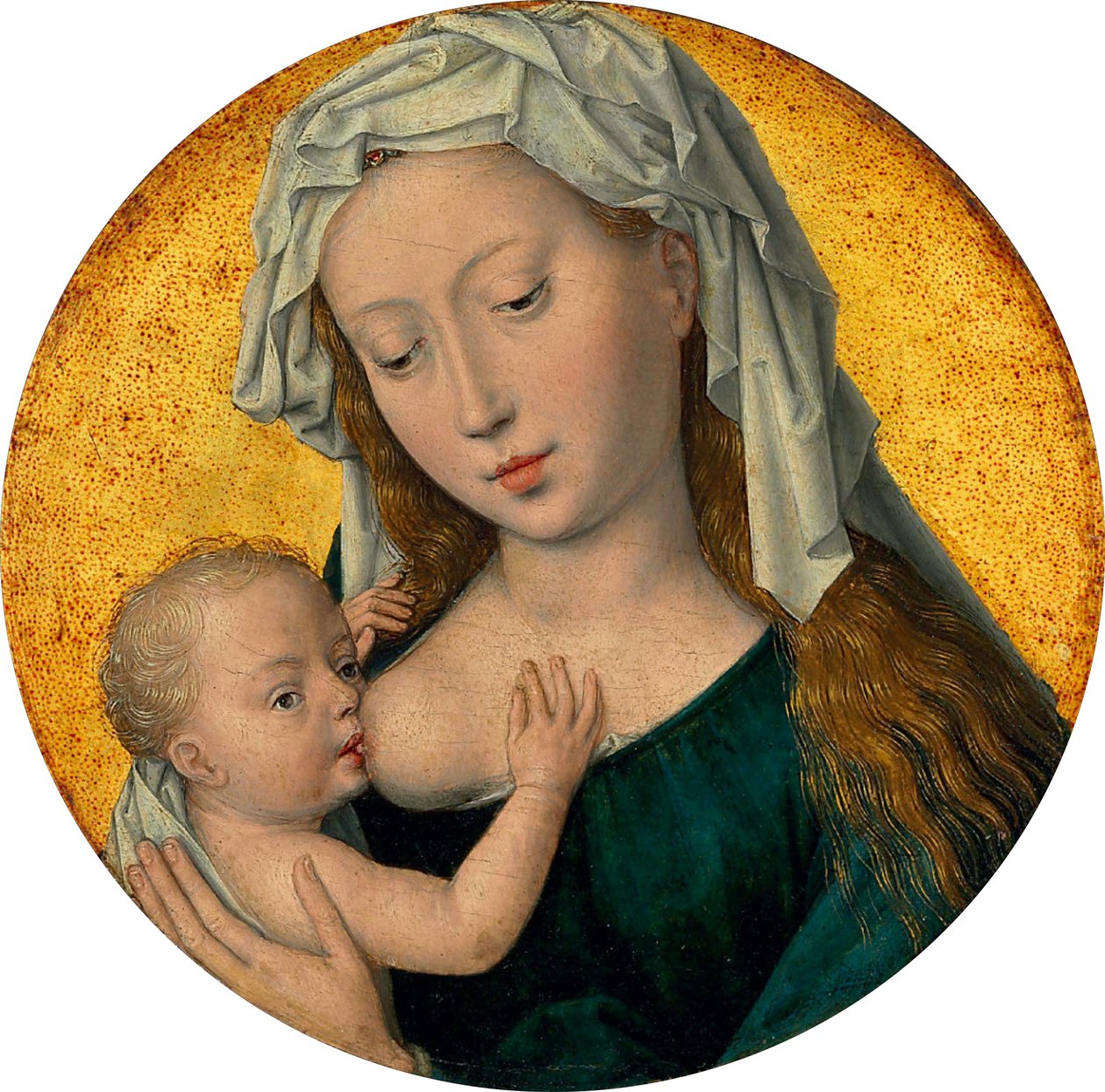 Die Jungfrau Maria stillt das Christkind von Hans Memling