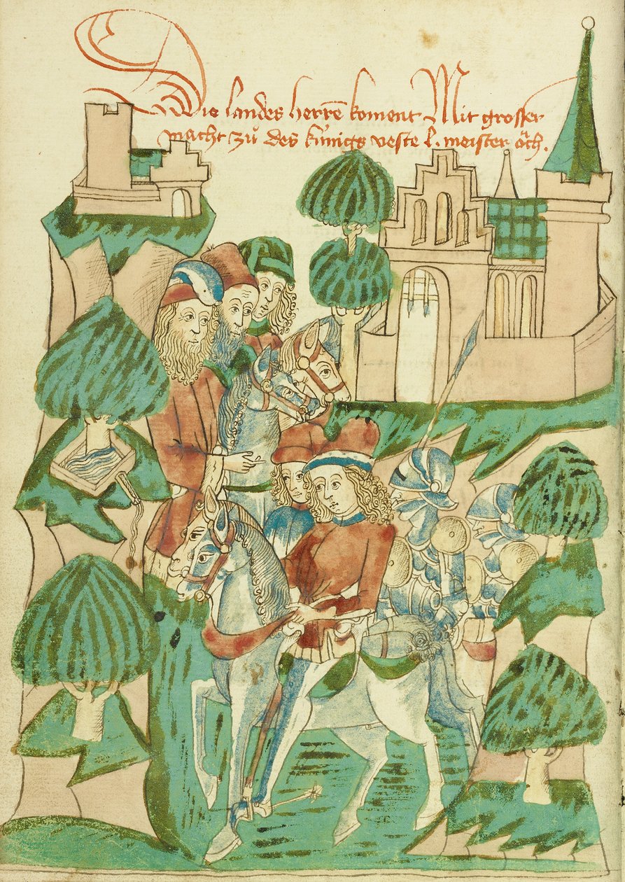 König Avenir mit Edlen und Meistern von Hans Schilling