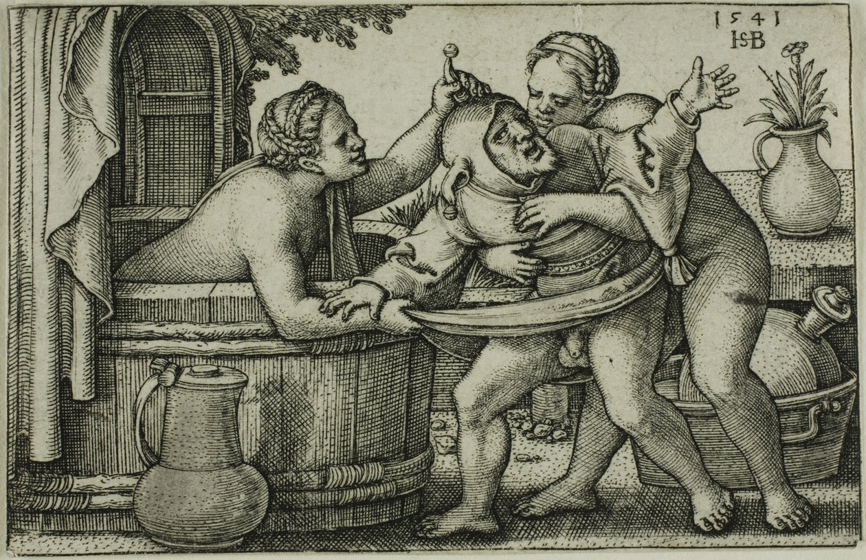 Narr und zwei badende Frauen von Hans Sebald Beham