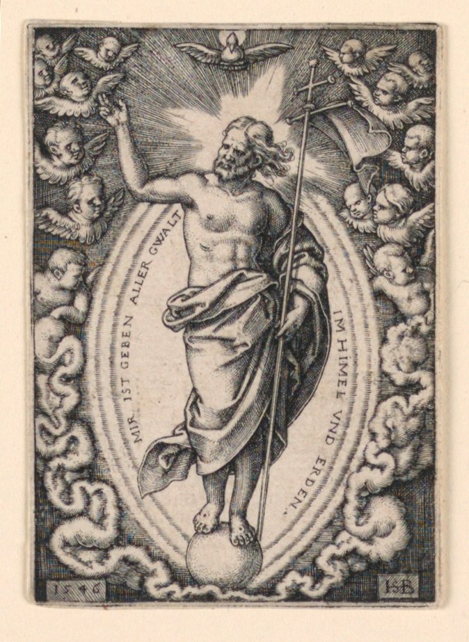 Christus auf dem Globus von Hans Sebald Beham