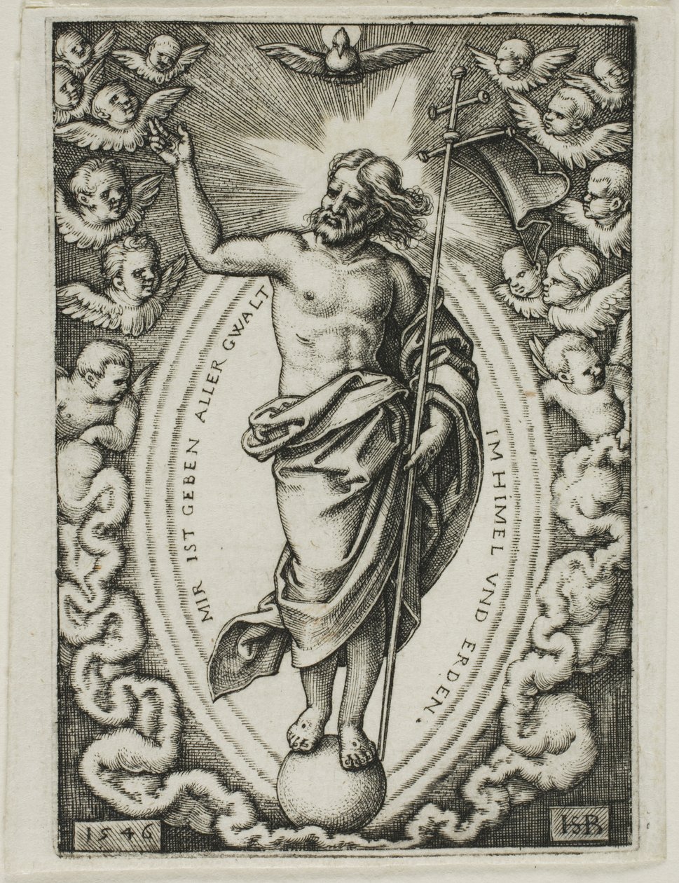 Christus auf dem Globus von Hans Sebald Beham