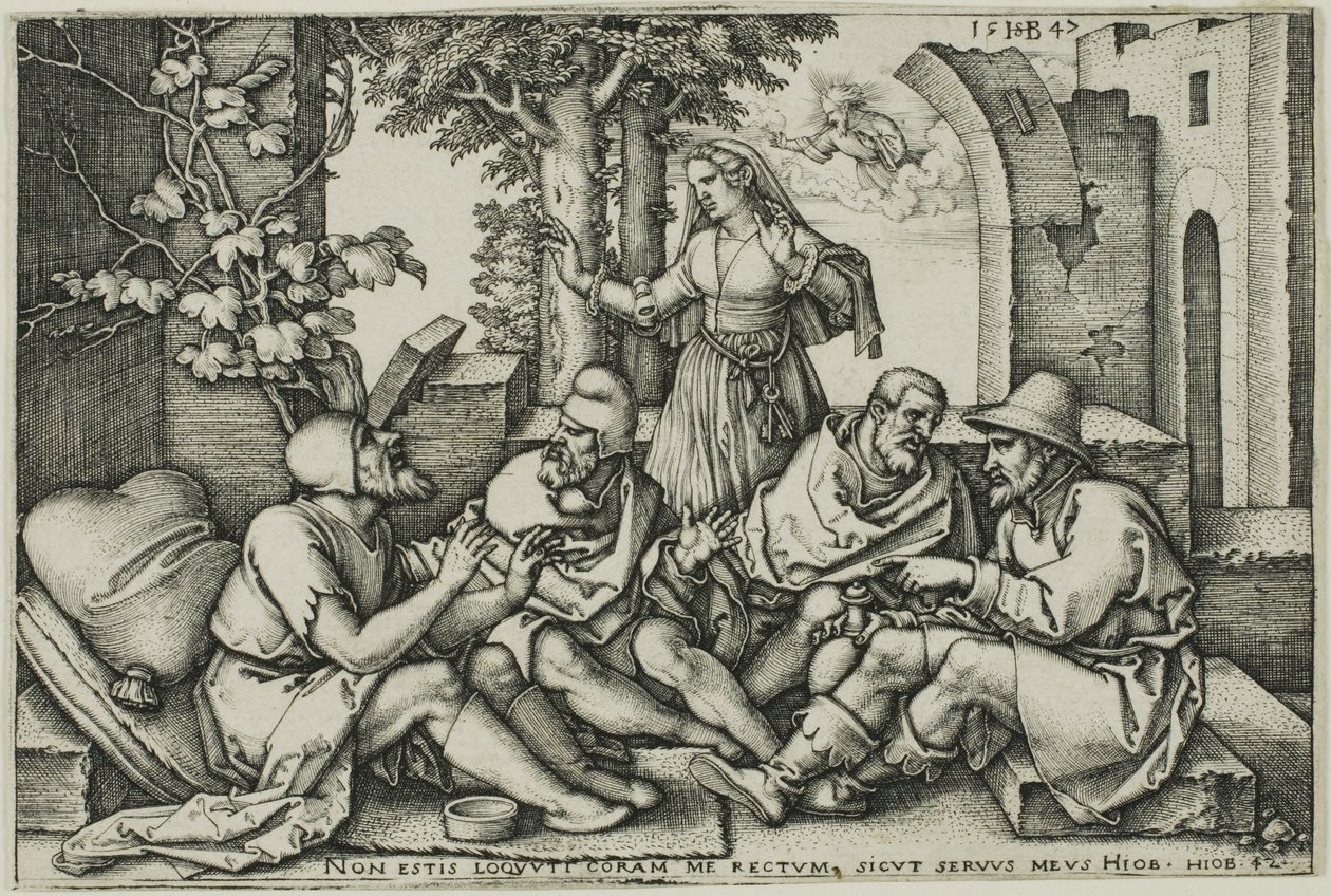 Hiob im Gespräch mit seinen Freunden von Hans Sebald Beham