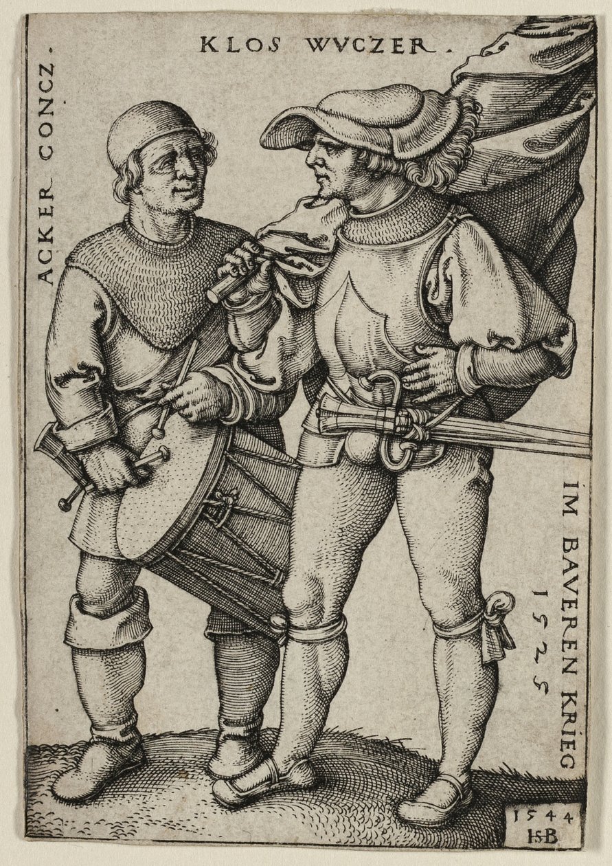 Fahnenträger und Trommler von Hans Sebald Beham
