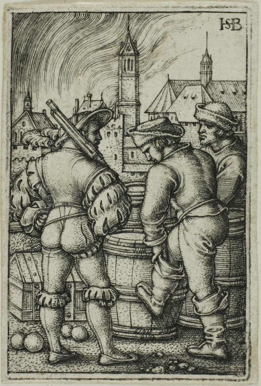 Der Wächter bei den Pulverfässern von Hans Sebald Beham