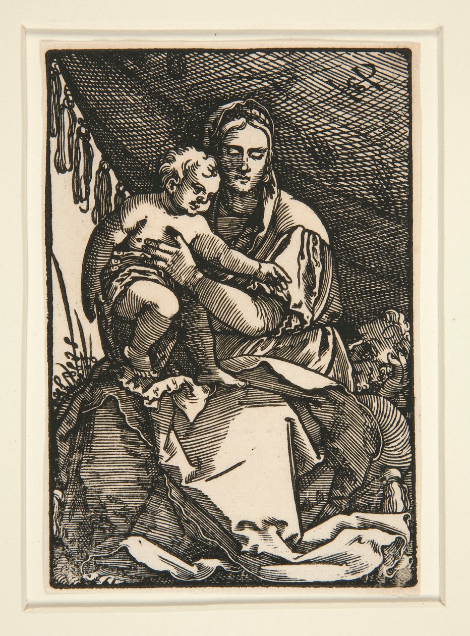 Die Heilige Familie unter dem Baldachin von Hans Sebald Beham