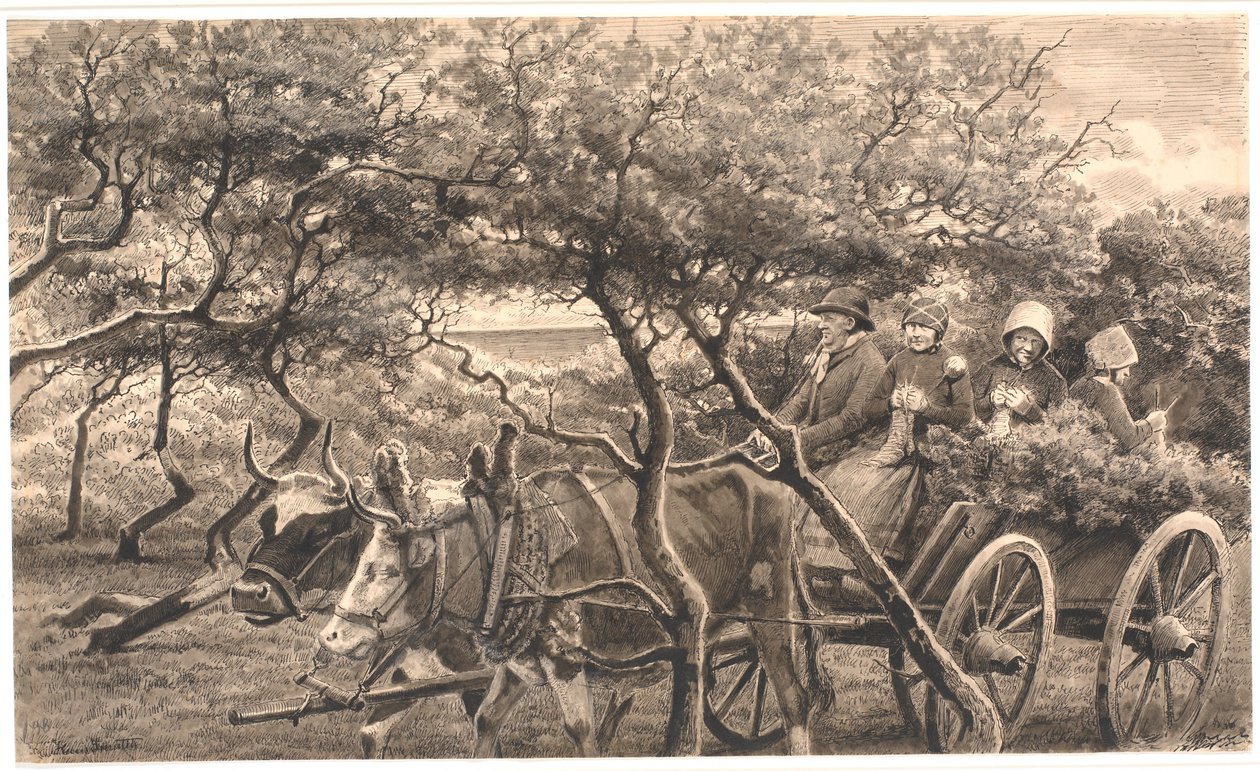 Ein Ochsenkarren. Durch das Dickicht. Hammerum Herred von Hans Smidth