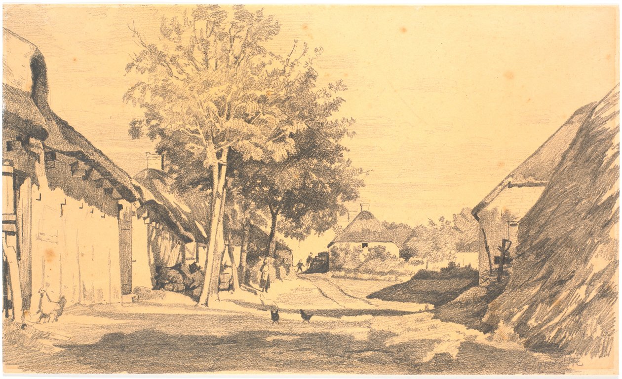 Dorfstraße in der Sonne von Hans Smidth
