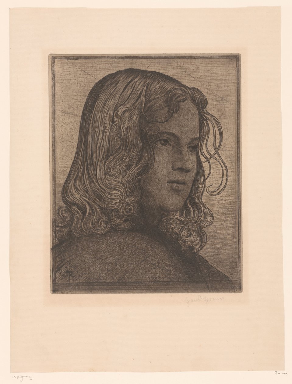 Kopf eines Mädchens von Hans Thoma