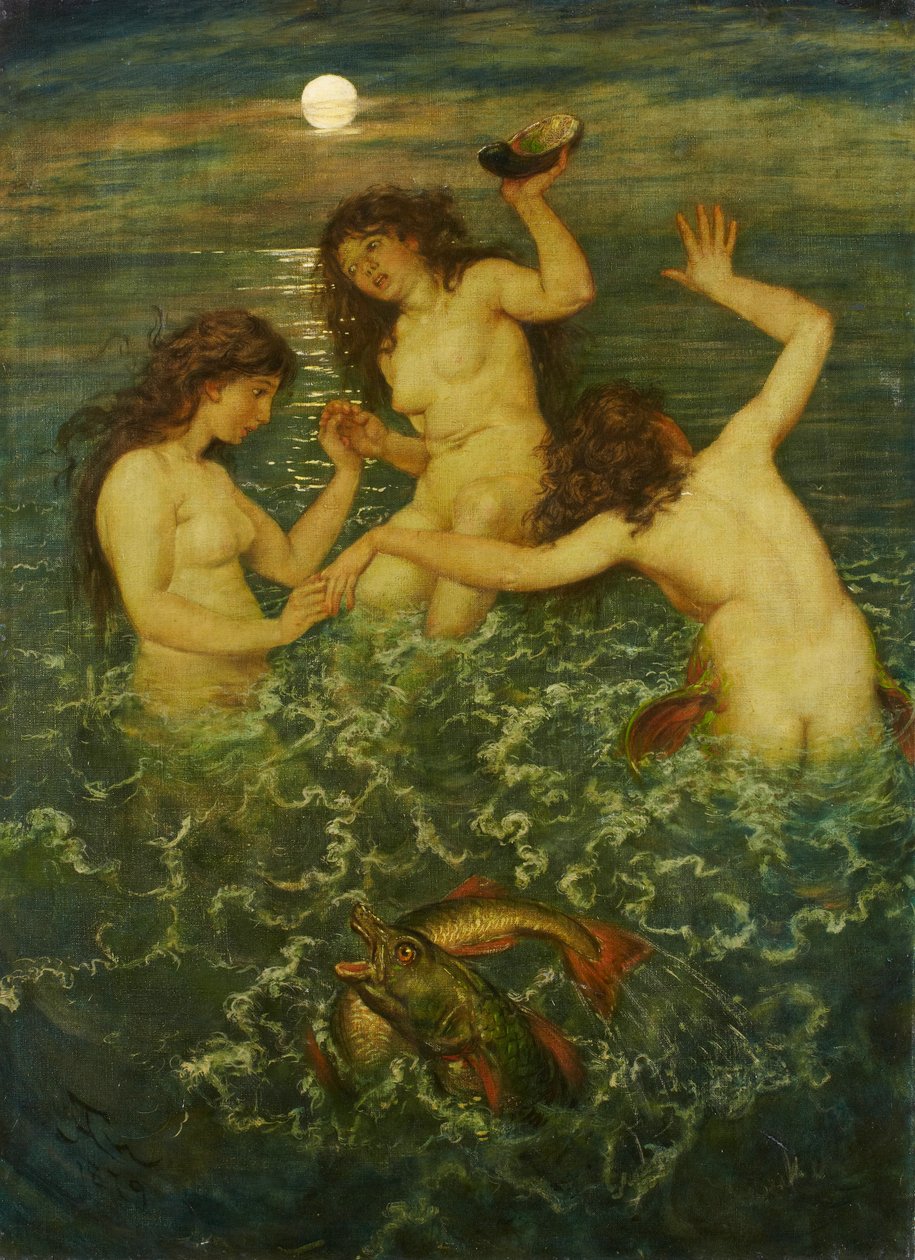 Drei Meerjungfrauen von Hans Thoma