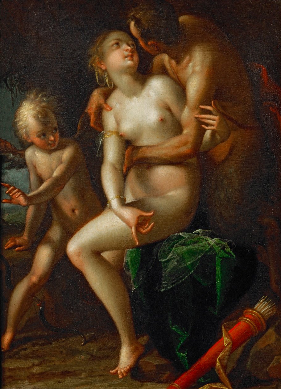 Jupiter, Antiope und Amor von Hans von Aachen