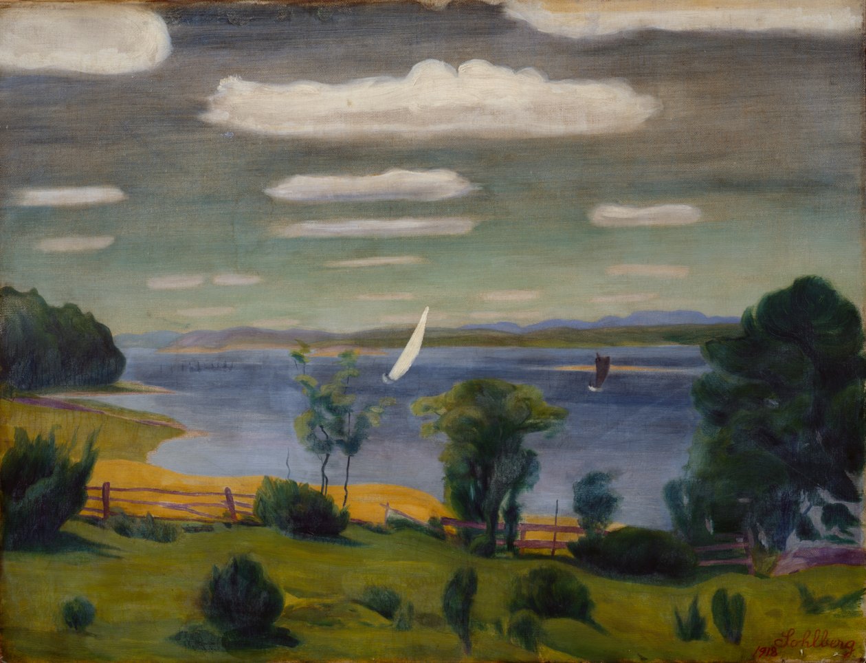 Sommertag am Viksfjord, Larvik von Harald Oscar Sohlberg