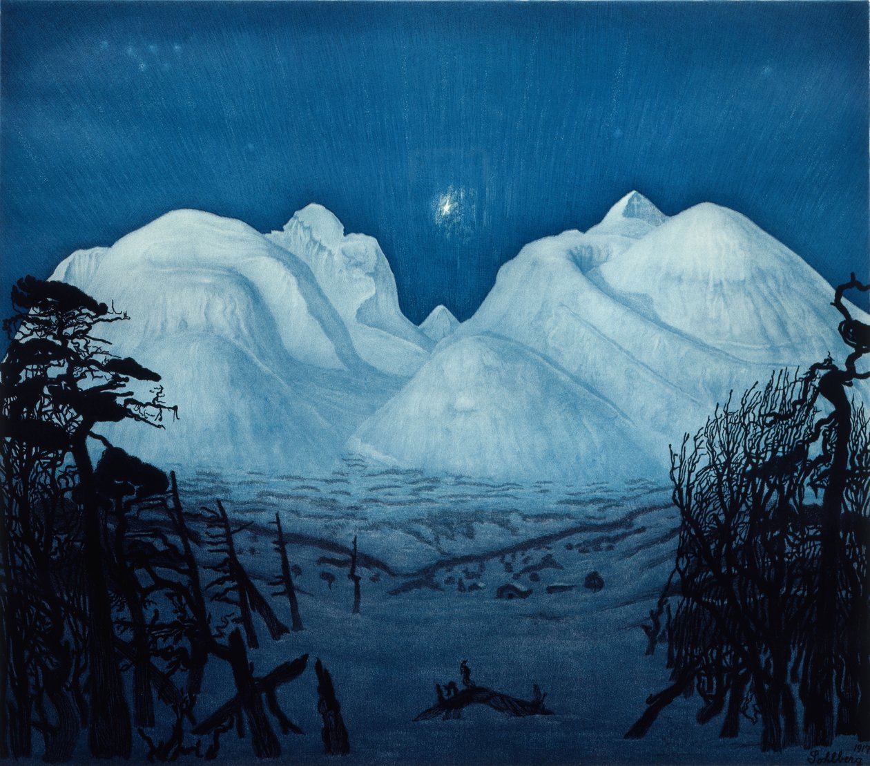 Winternacht in Rondane von Harald Oscar Sohlberg